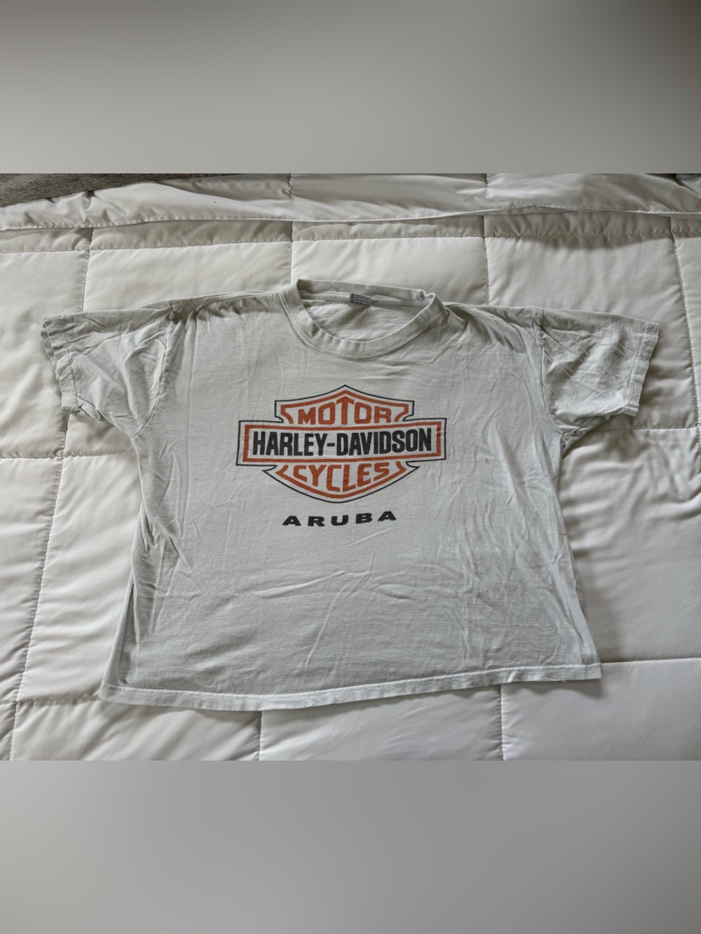 Vintage Harley-Davidson Aruba Motorcycle Dealer T-Shirt White XL 100% Cotton